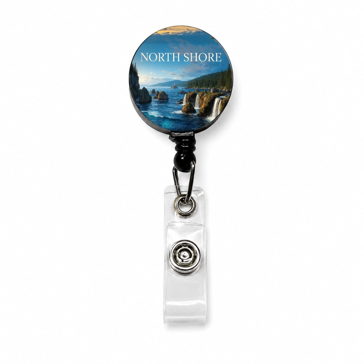 North Shore Minnesota Travel Retractable ID Key Card Name Tag Badge Holder with Clip