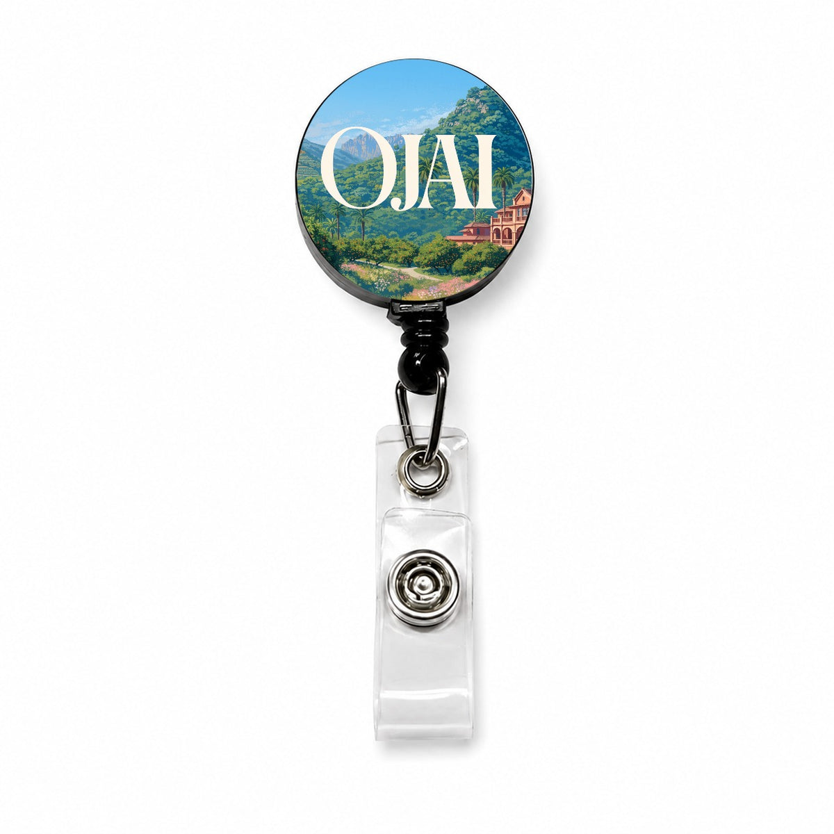 Ojai California Travel Retractable ID Key Card Name Tag Badge Holder with Clip