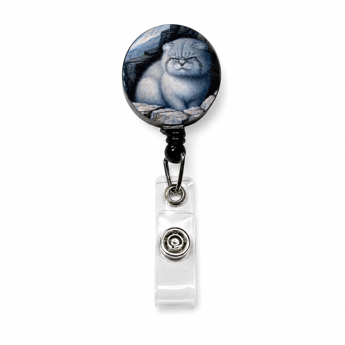 Pallas Cat Mountains Retractable ID Key Card Name Tag Badge Holder with Clip