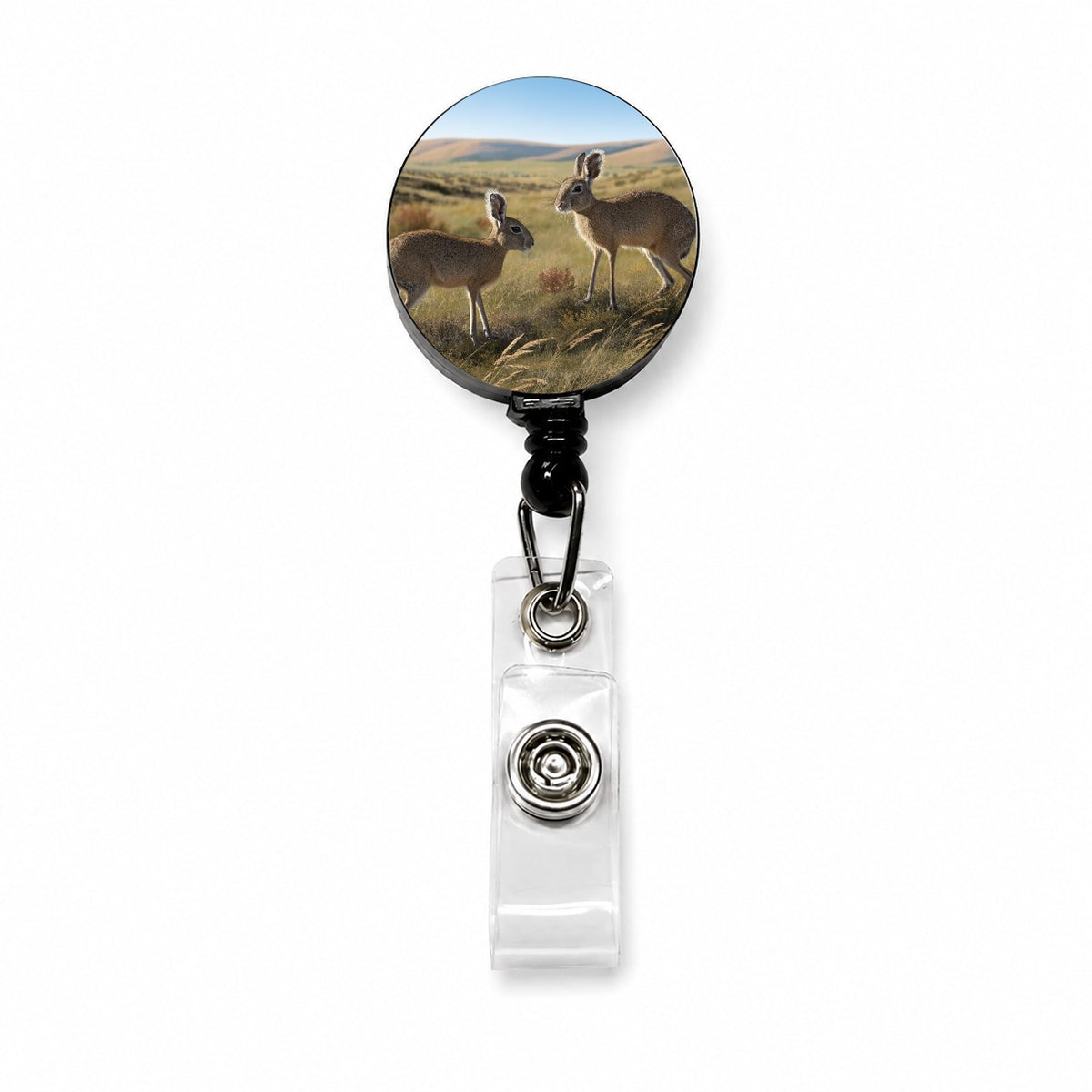 Patagonian Mara Grasslands Retractable ID Key Card Name Tag Badge Holder with Clip