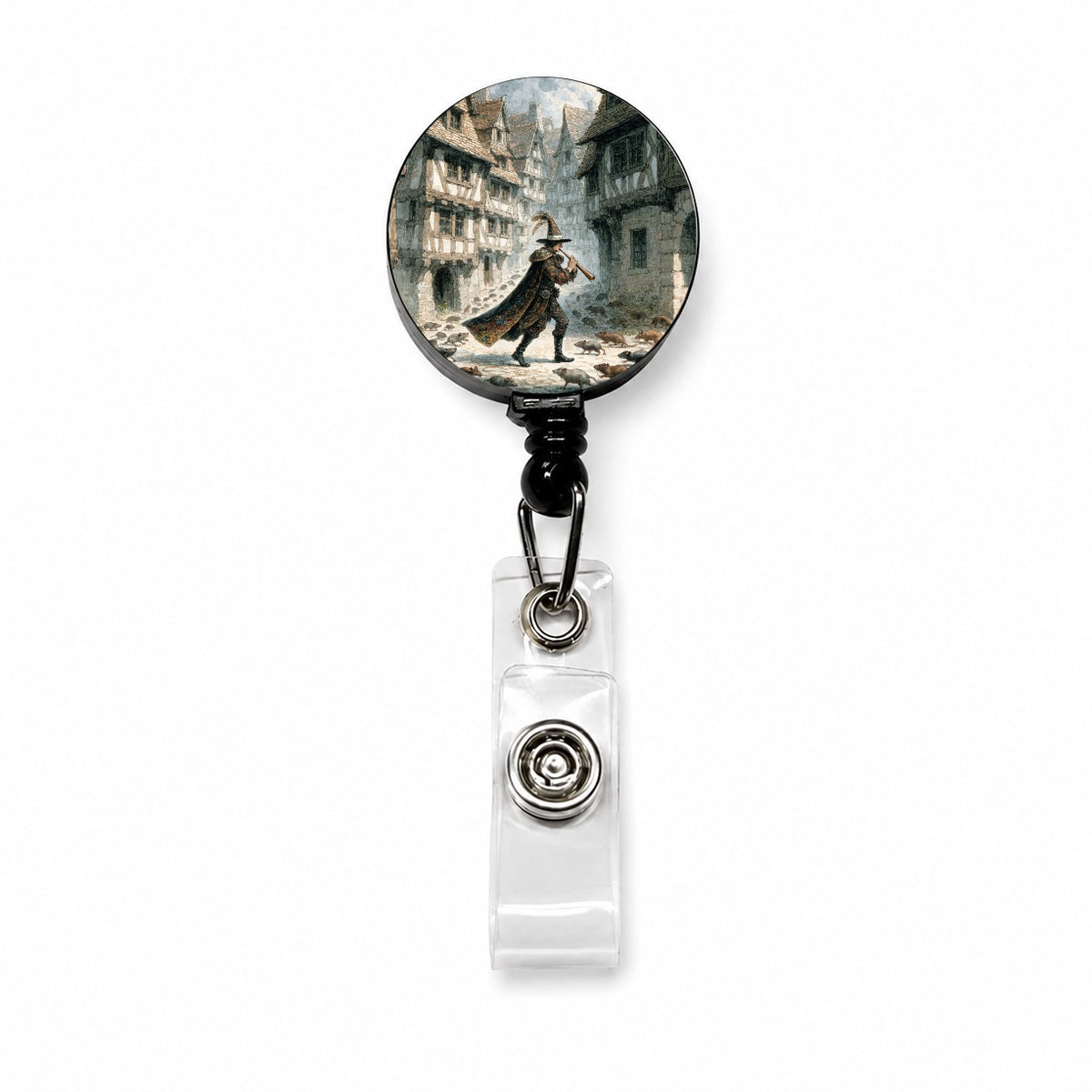 Pied Piper Fairy Tale Retractable ID Key Card Name Tag Badge Holder with Clip