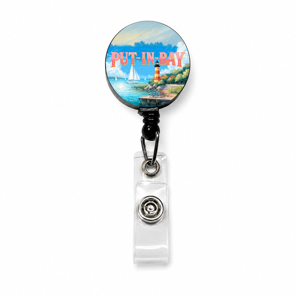 Put-in-Bay Ohio Travel Retractable ID Key Card Name Tag Badge Holder with Clip