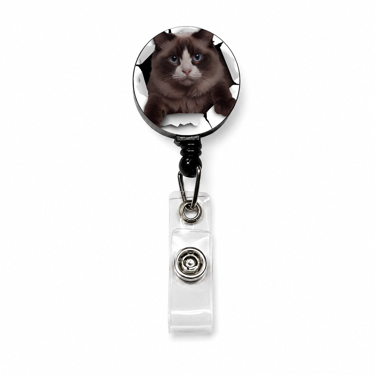 Ragdoll Cat Breakout Retractable ID Key Card Name Tag Badge Holder with Clip