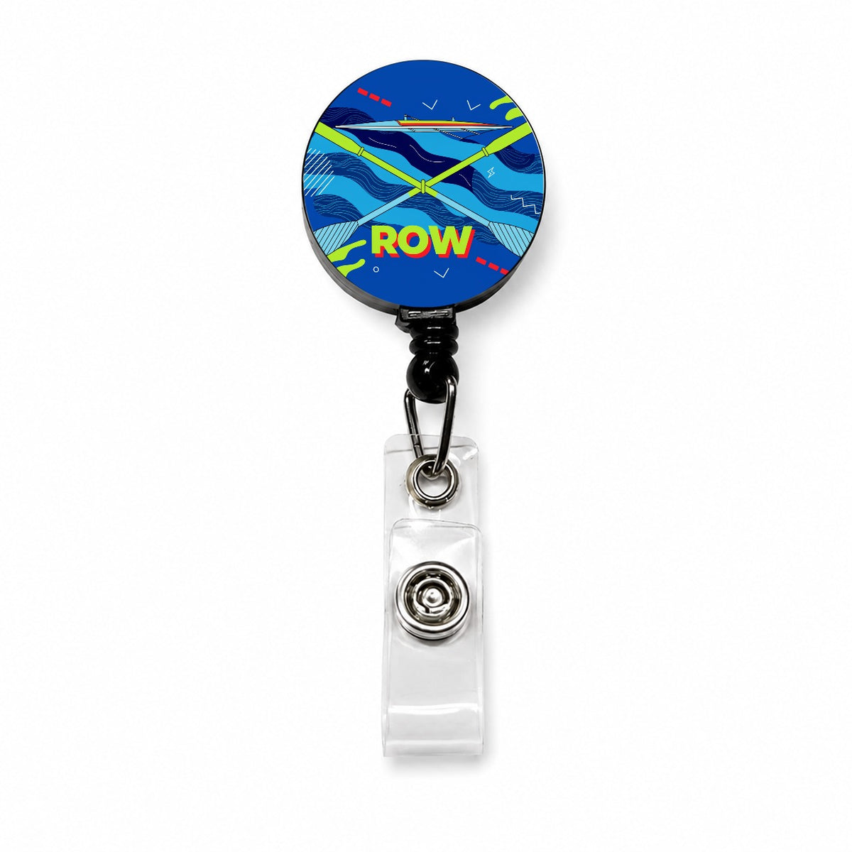 Rowing Oars Racing Shell Retractable ID Key Card Name Tag Badge Holder with Clip