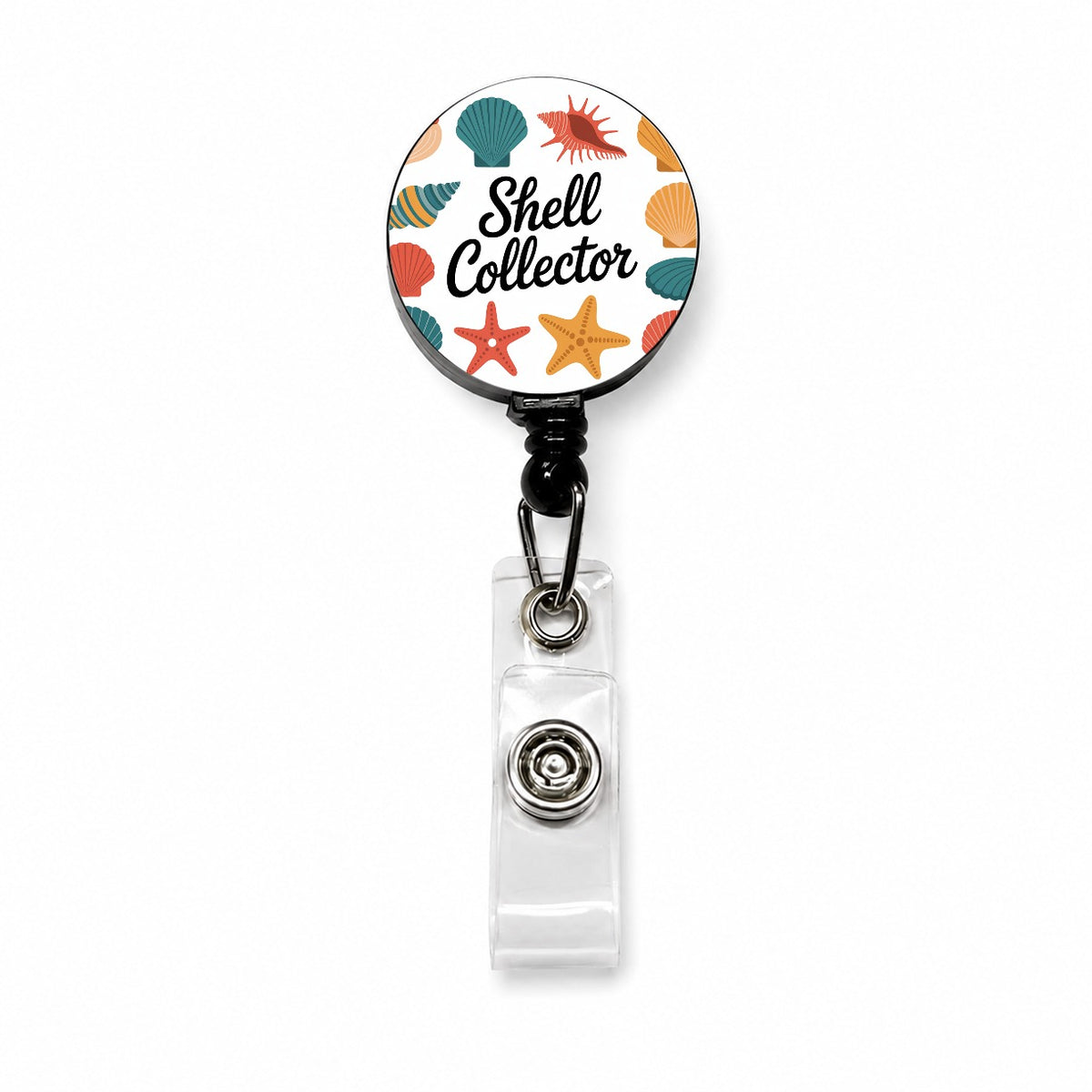 Shell Collector Seashells Retractable ID Key Card Name Tag Badge Holder with Clip