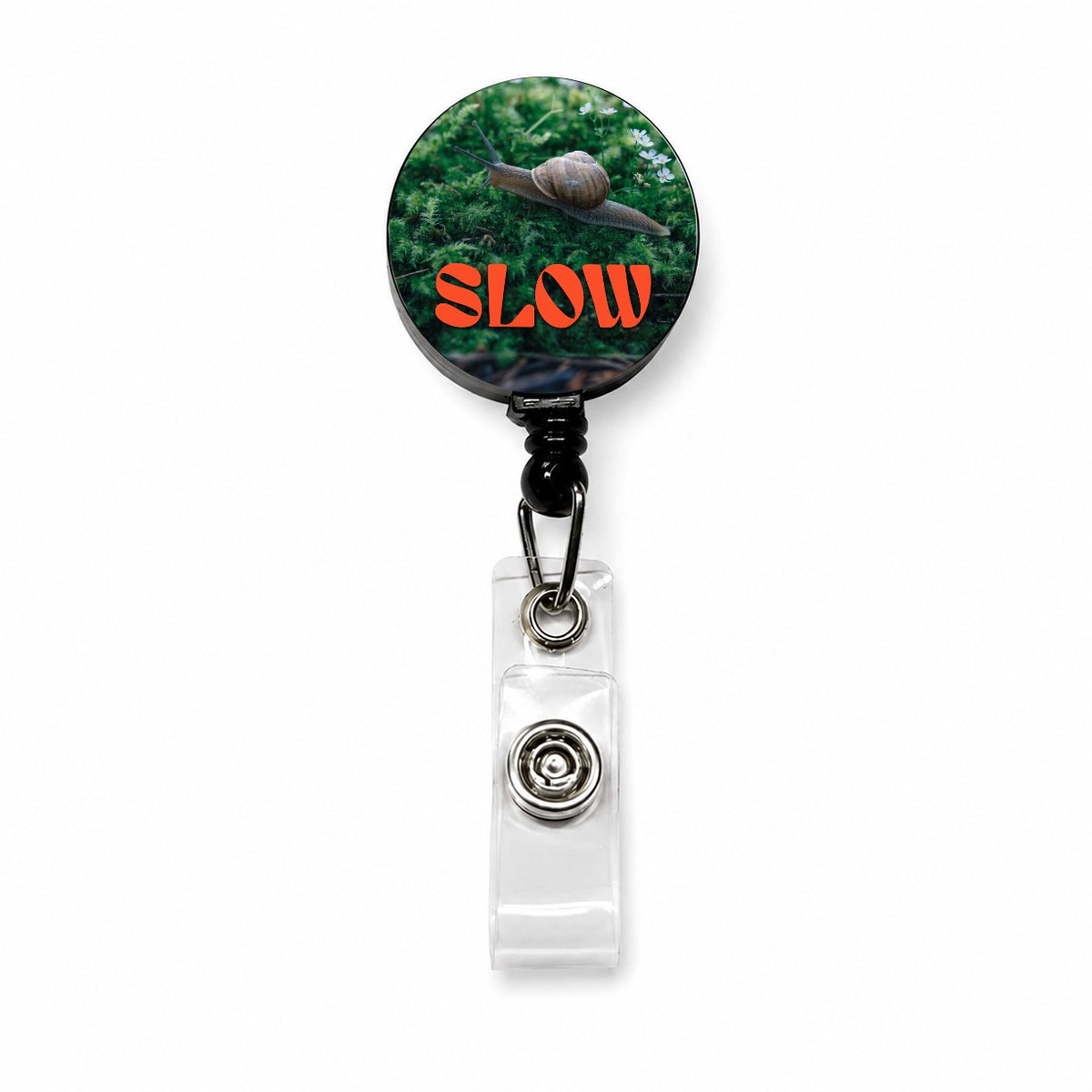 Slow Snail Funny Retractable ID Key Card Name Tag Badge Holder with Clip