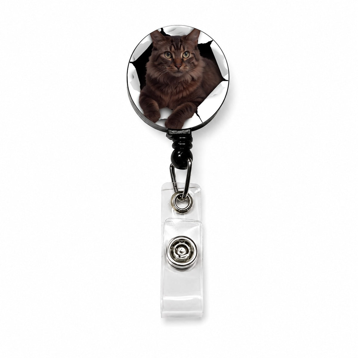 Somali Cat Breakout Retractable ID Key Card Name Tag Badge Holder with Clip