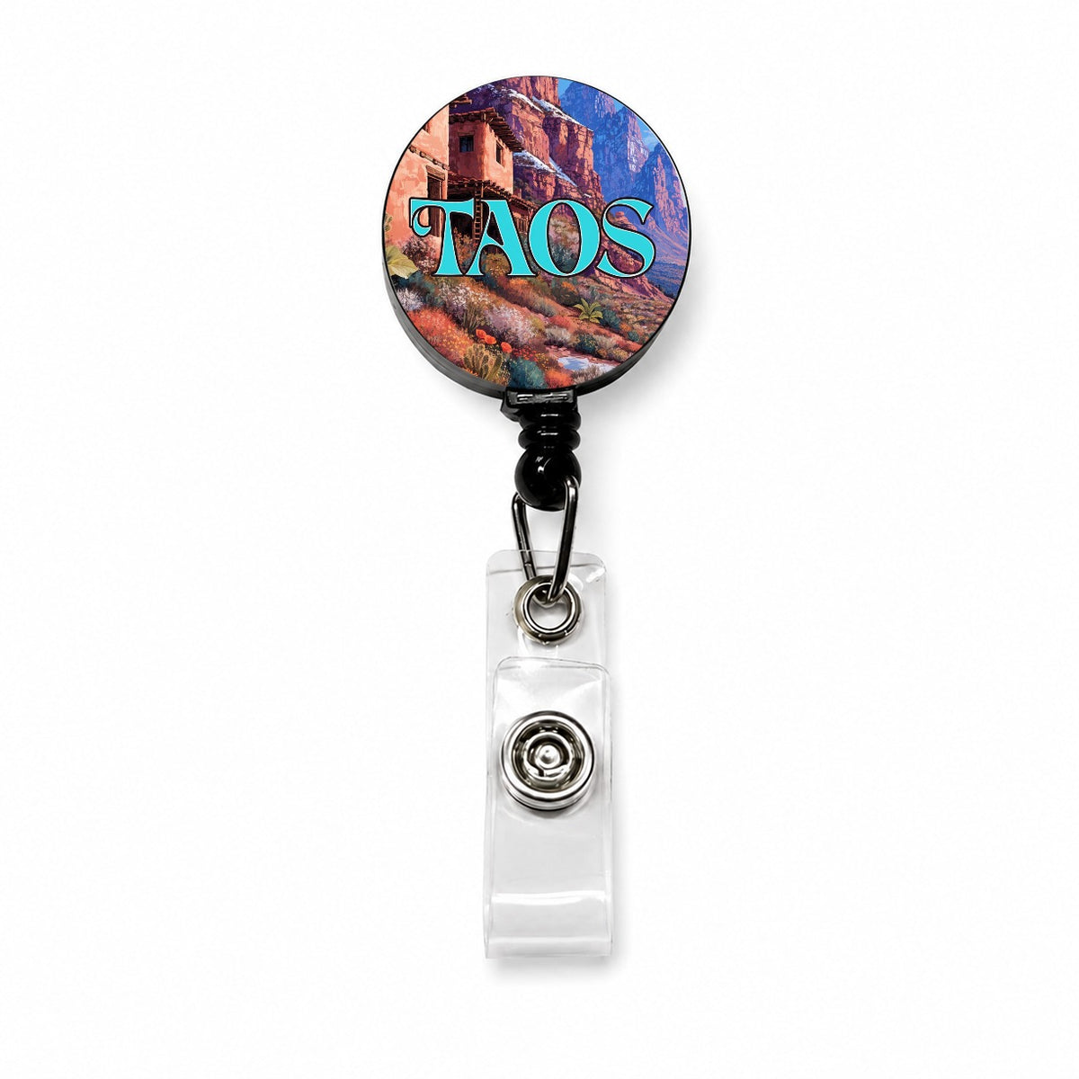 Taos New Mexico Travel Retractable ID Key Card Name Tag Badge Holder with Clip