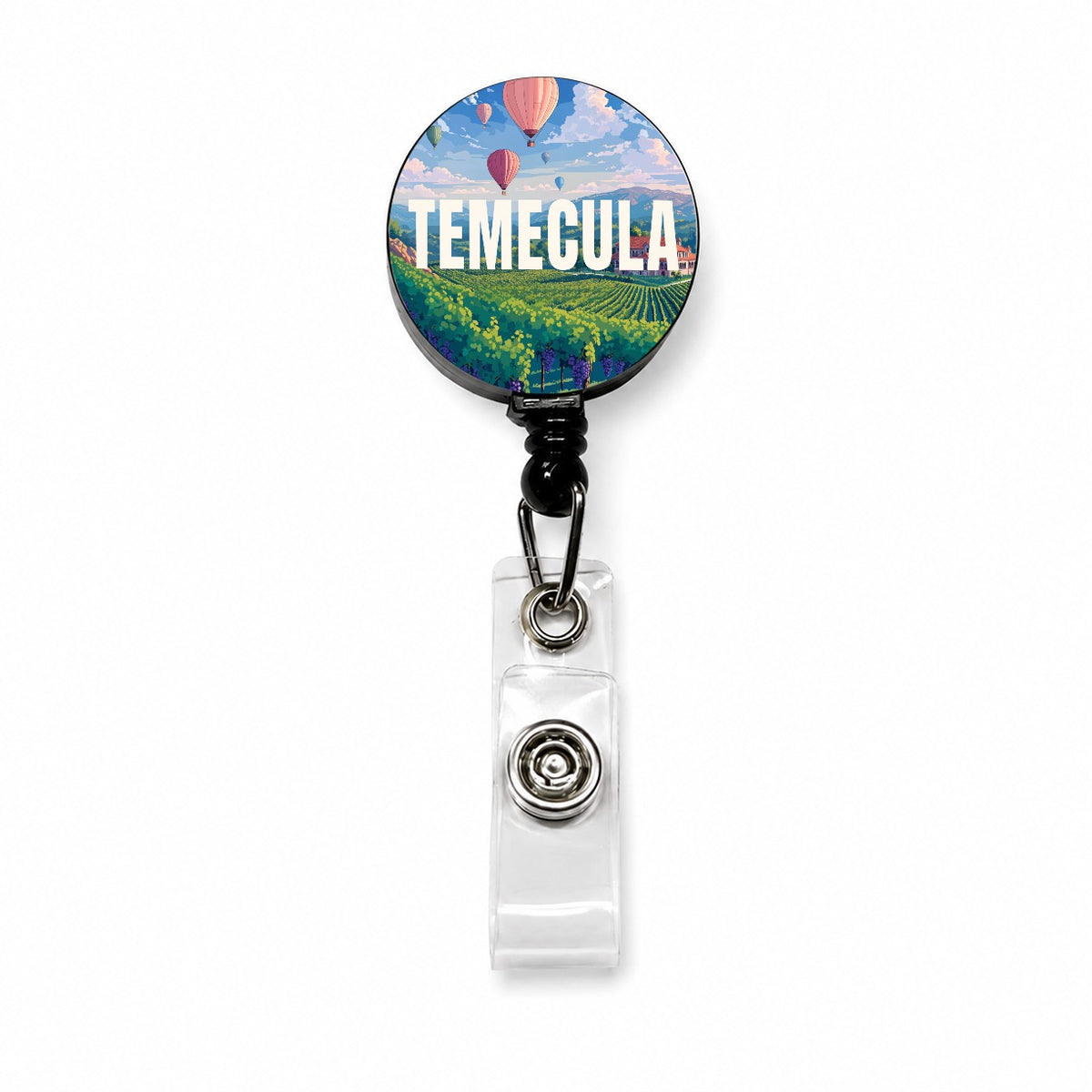 Temecula California Travel Retractable ID Key Card Name Tag Badge Holder with Clip