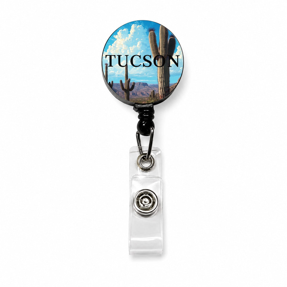 Tucson Arizona Travel Retractable ID Key Card Name Tag Badge Holder with Clip