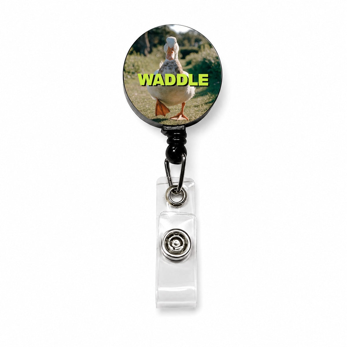 Waddle Duck Funny Retractable ID Key Card Name Tag Badge Holder with Clip