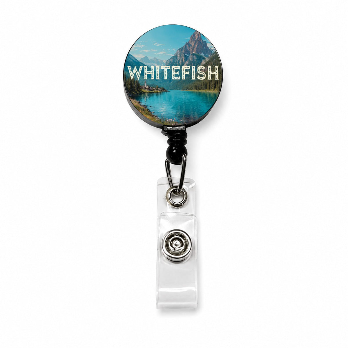 Whitefish Montana Travel Retractable ID Key Card Name Tag Badge Holder with Clip