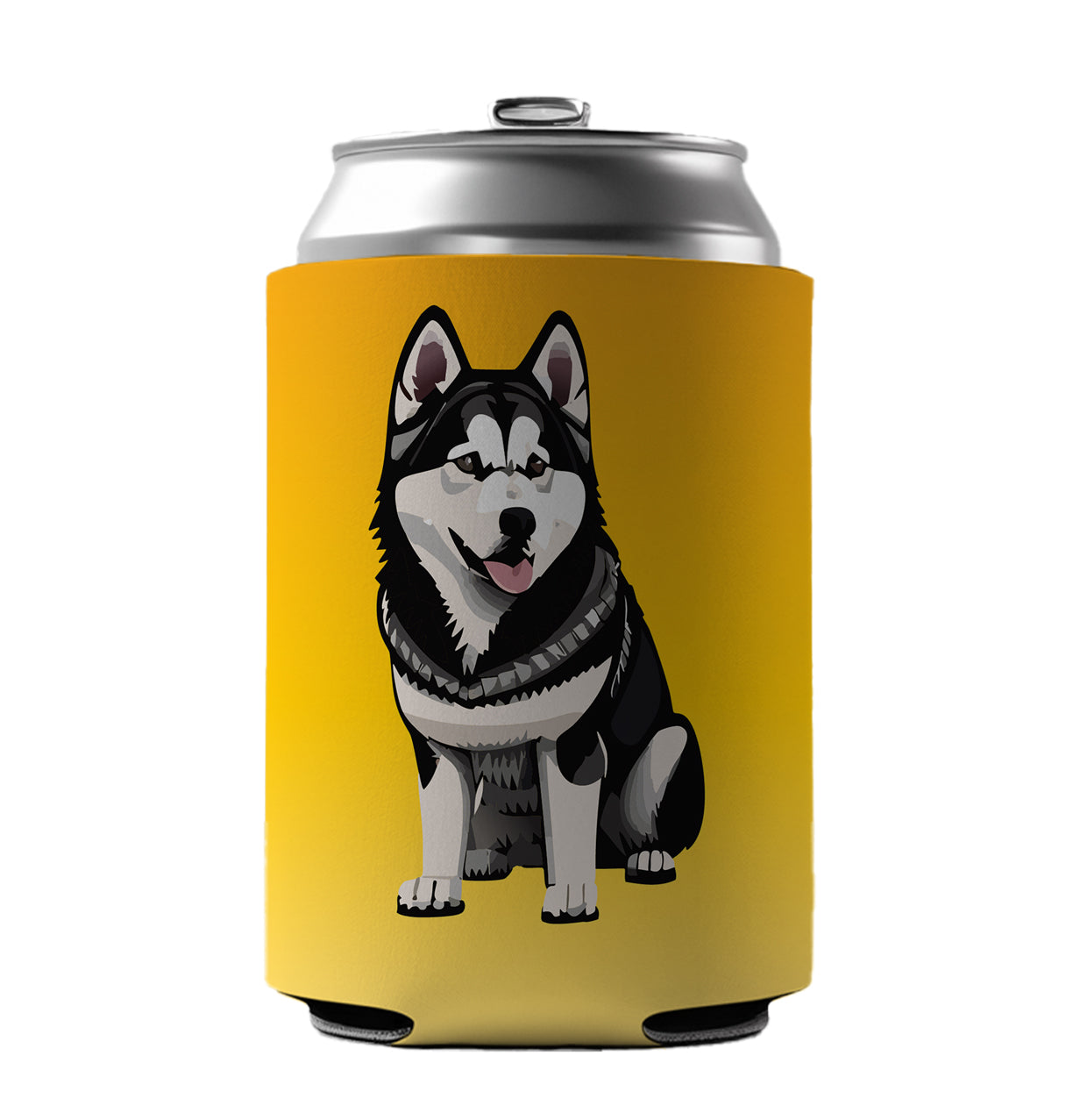 Alaskan Malamute Dog Sitting Can Cooler Beer Soda Drink Insulated Holder Sleeve Hugger