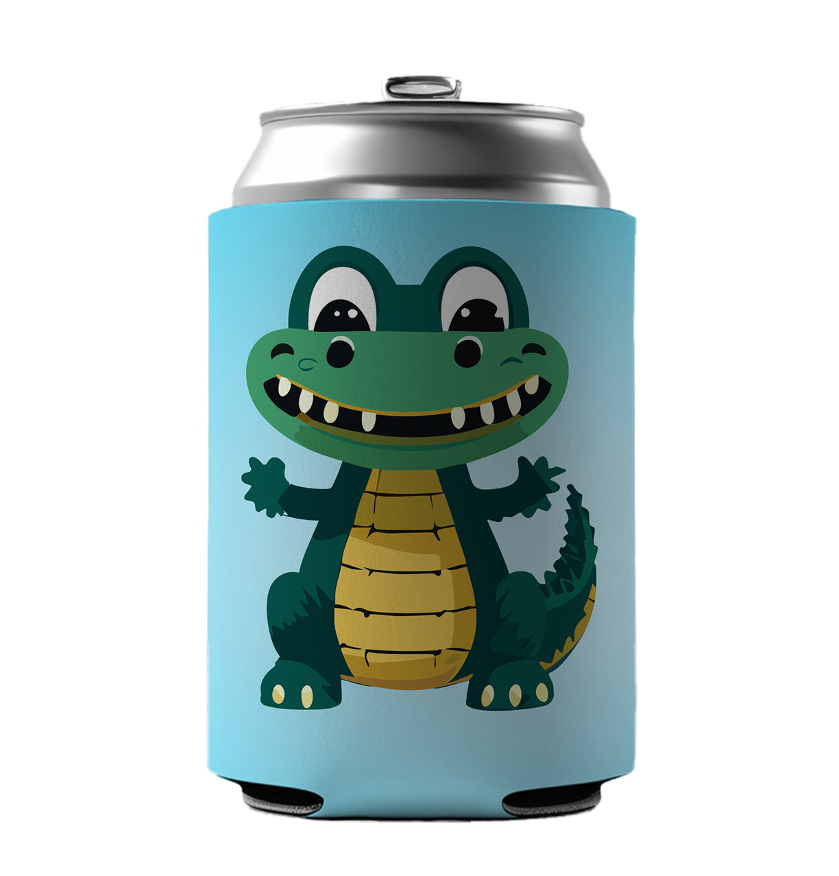 Alligator Crocodile Happy Can Cooler Beer Soda Drink Insulated Holder Sleeve Hugger