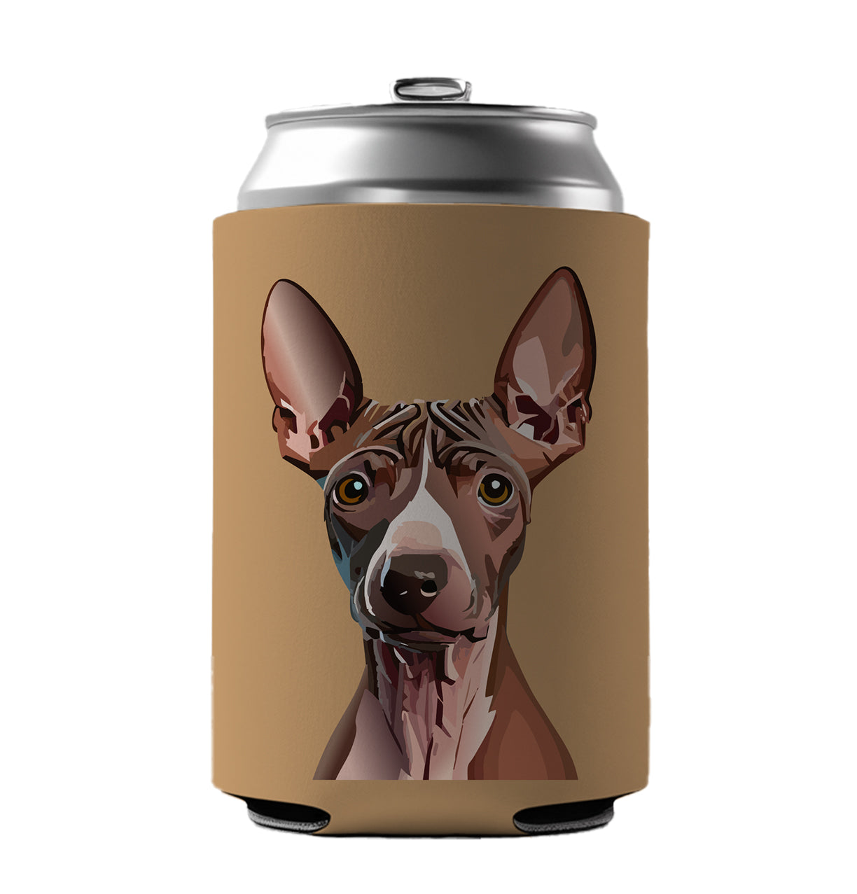 American Hairless Terrier Staring Can Cooler Beer Soda Drink Insulated Holder Sleeve Hugger