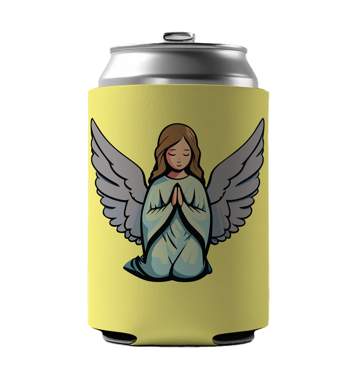 Angel Praying Christian Can Cooler Beer Soda Drink Insulated Holder Sleeve Hugger