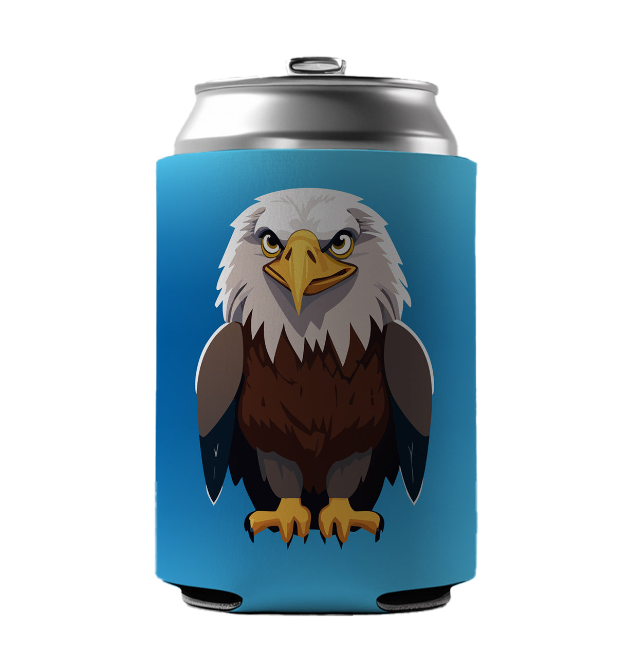 Bald Eagle Standing Can Cooler Beer Soda Drink Insulated Holder Sleeve Hugger