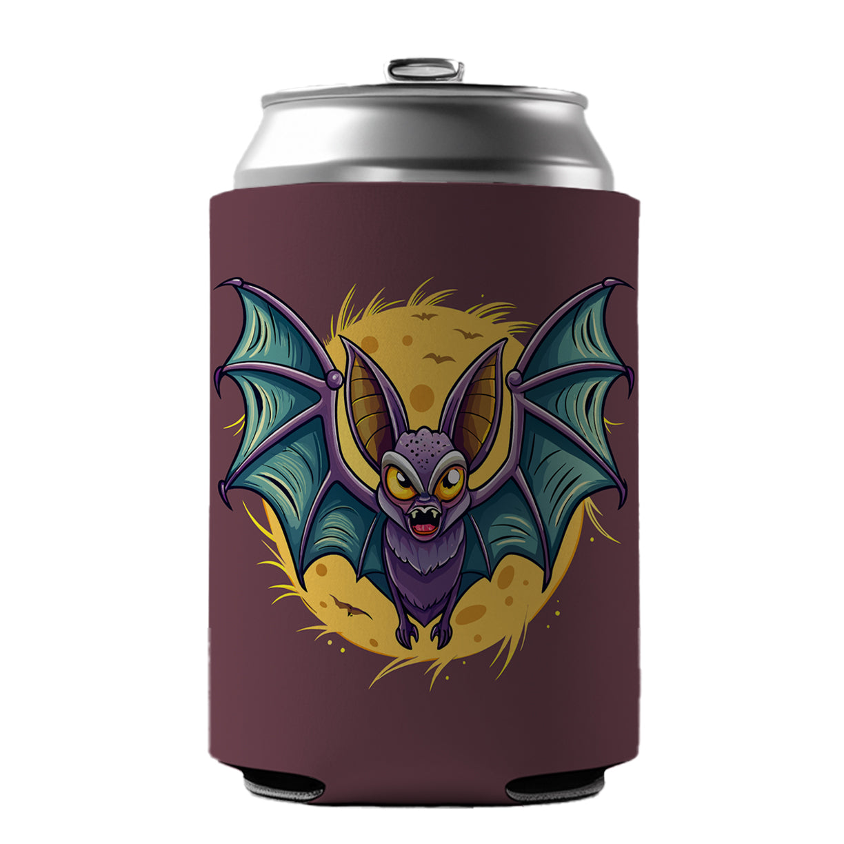 Bat Flying Halloween Spooky Can Cooler Beer Soda Drink Insulated Holder Sleeve Hugger