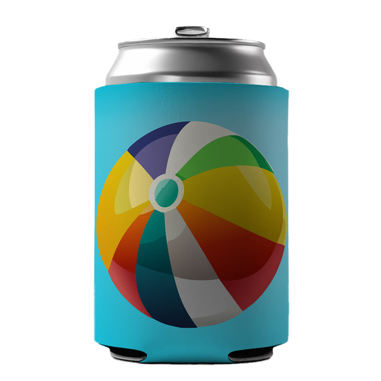Beach Ball Colorful Can Cooler Beer Soda Drink Insulated Holder Sleeve Hugger