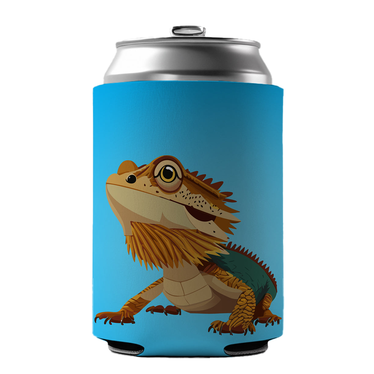 Bearded Dragon Majestic Can Cooler Beer Soda Drink Insulated Holder Sleeve Hugger