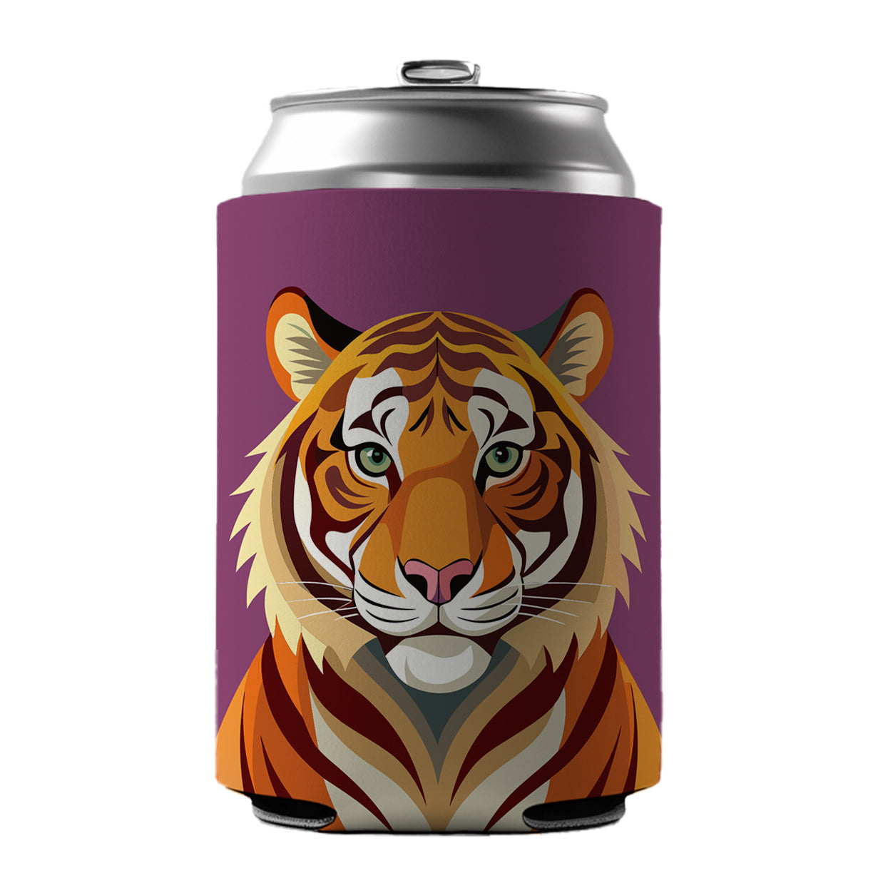 Bengal Tiger Can Cooler Beer Soda Drink Insulated Holder Sleeve Hugger