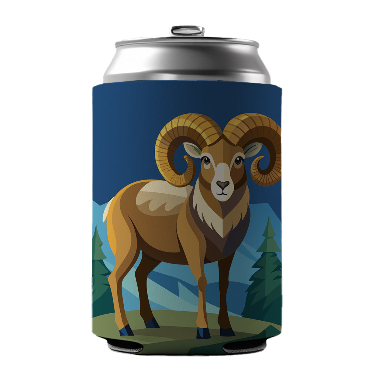 Bighorn Sheep Can Cooler Beer Soda Drink Insulated Holder Sleeve Hugger