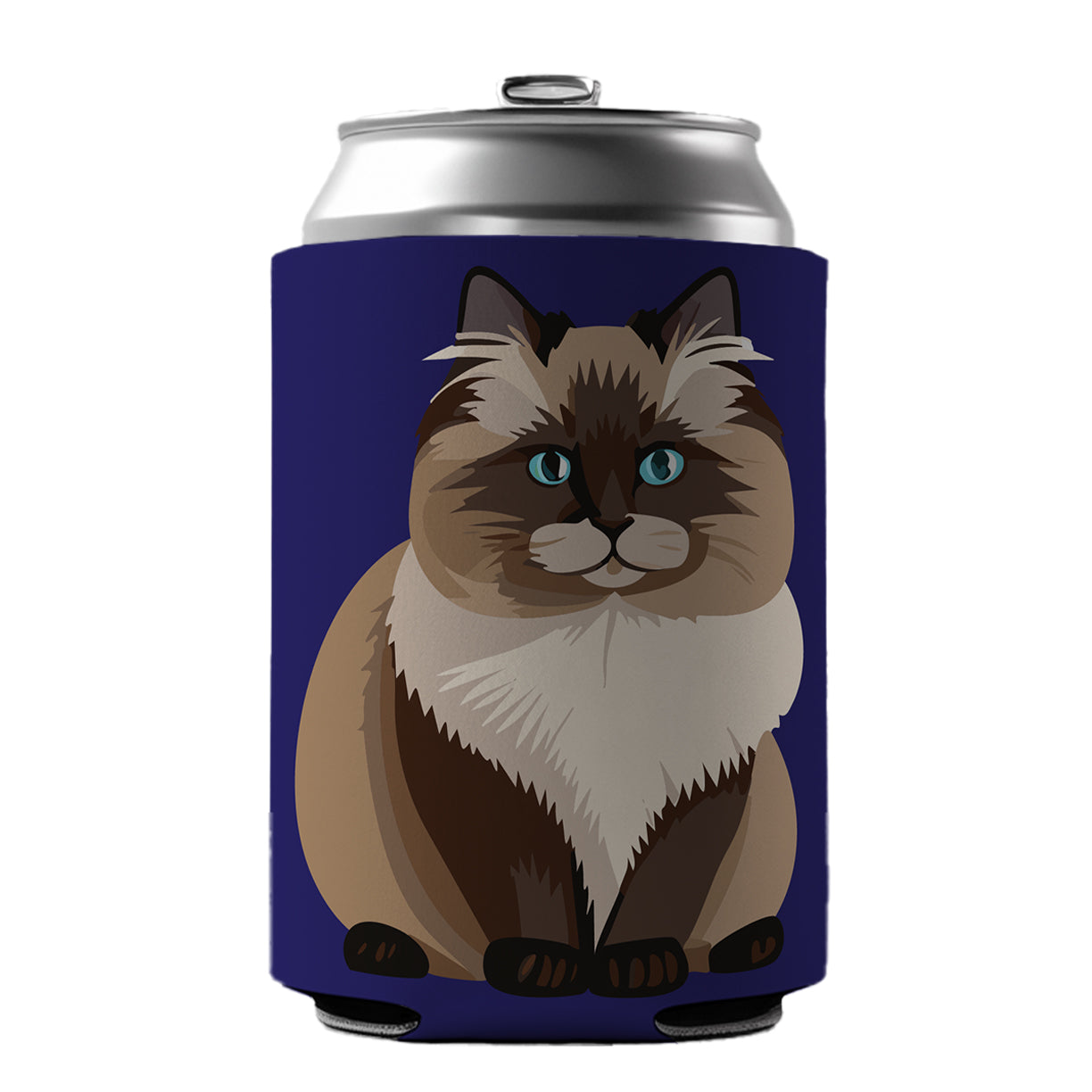 Birman Cat Sitting Can Cooler Beer Soda Drink Insulated Holder Sleeve Hugger