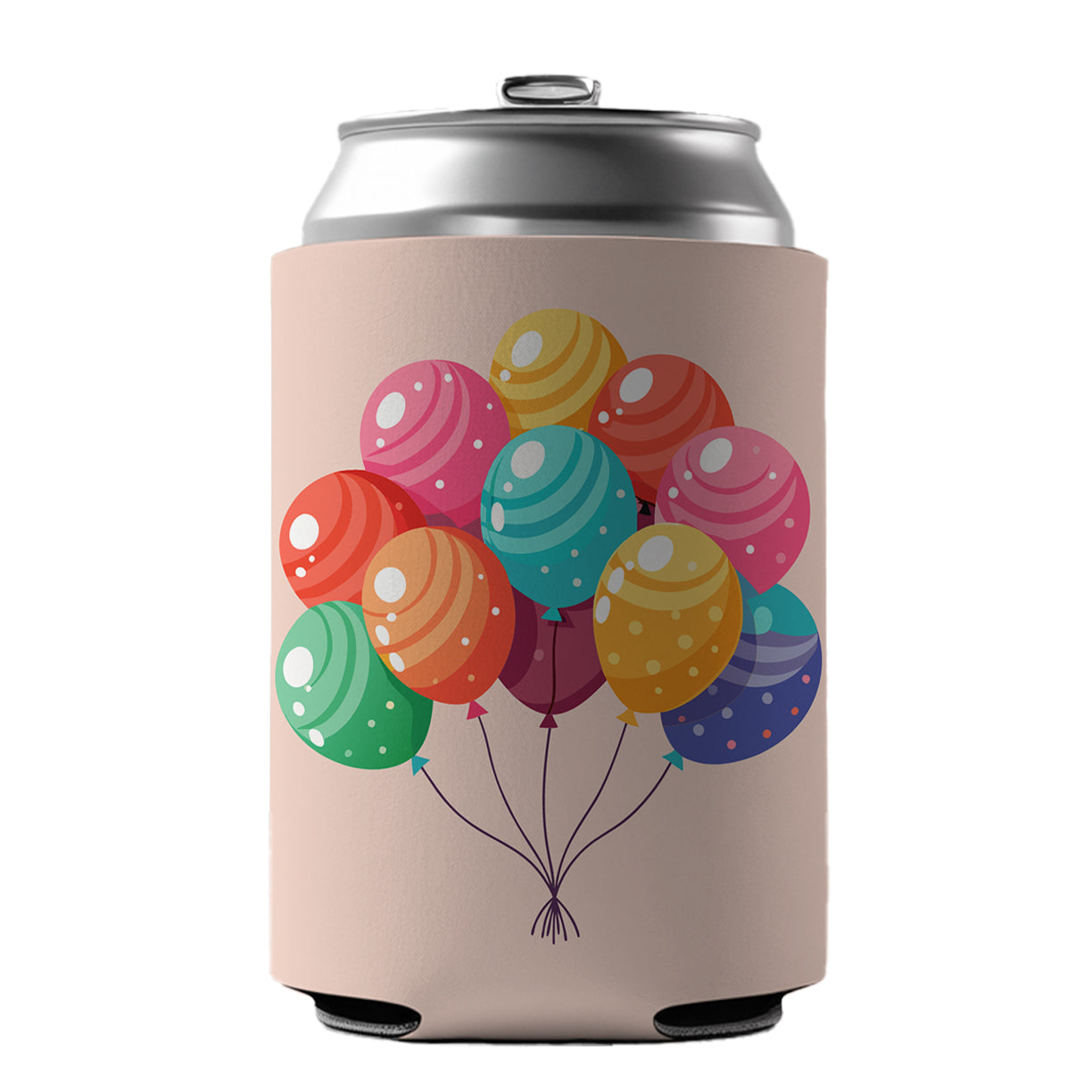 Birthday Balloons Happy Can Cooler Beer Soda Drink Insulated Holder Sleeve Hugger