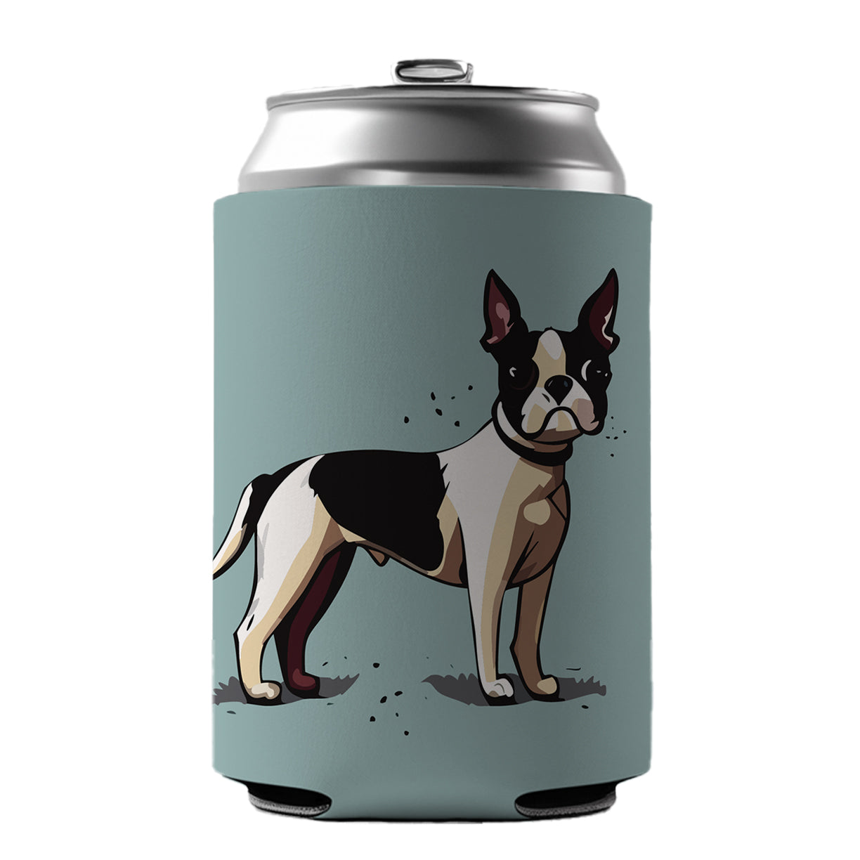 Boston Terrier Dog Standing Can Cooler Beer Soda Drink Insulated Holder Sleeve Hugger