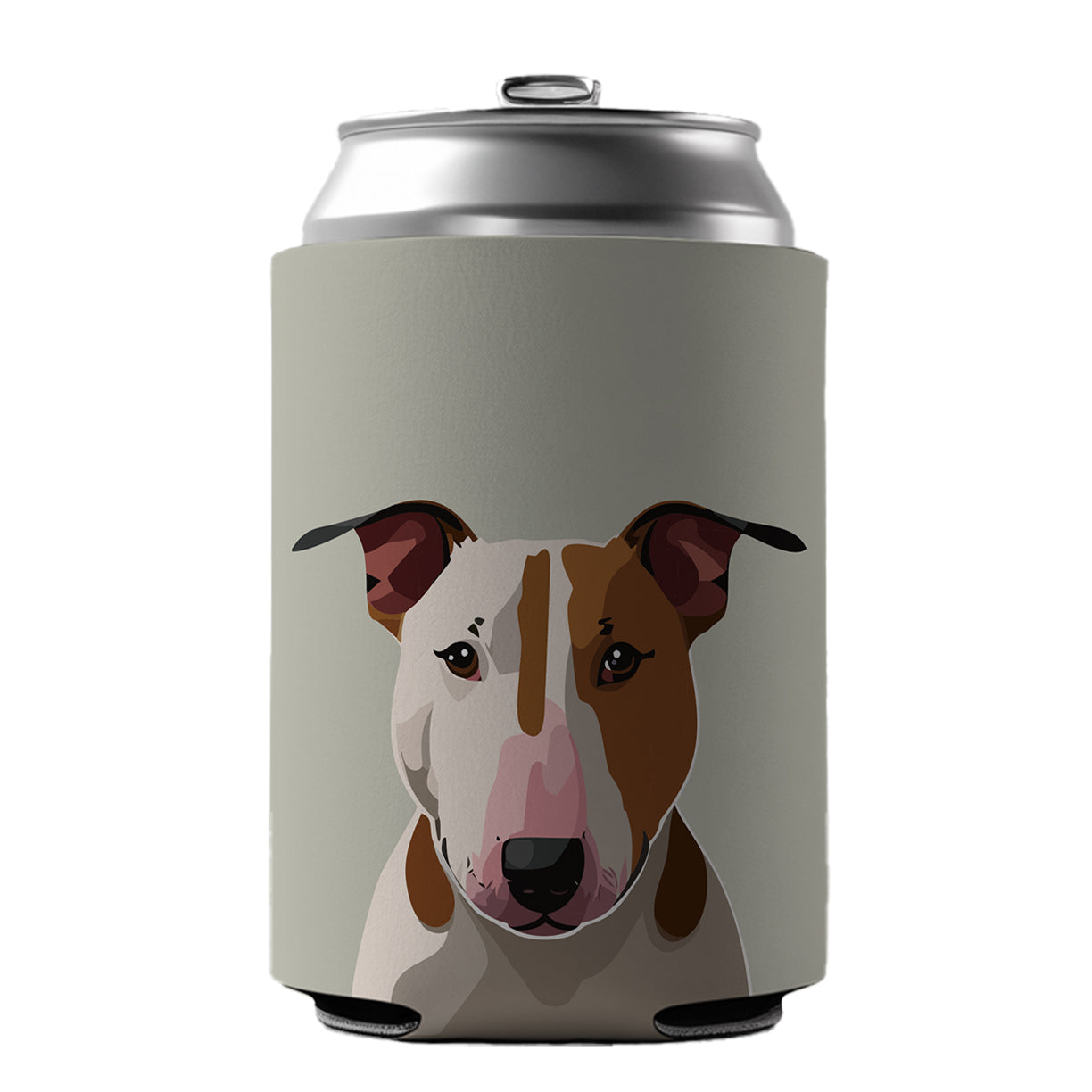 Bull Terrier Dog Staring Can Cooler Beer Soda Drink Insulated Holder Sleeve Hugger