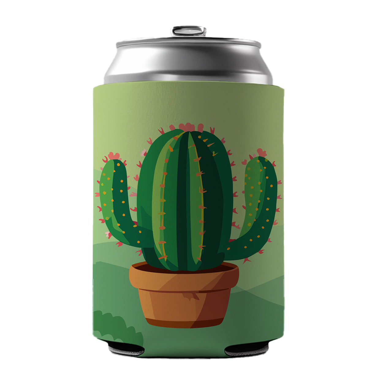 Cactus Green Can Cooler Beer Soda Drink Insulated Holder Sleeve Hugger