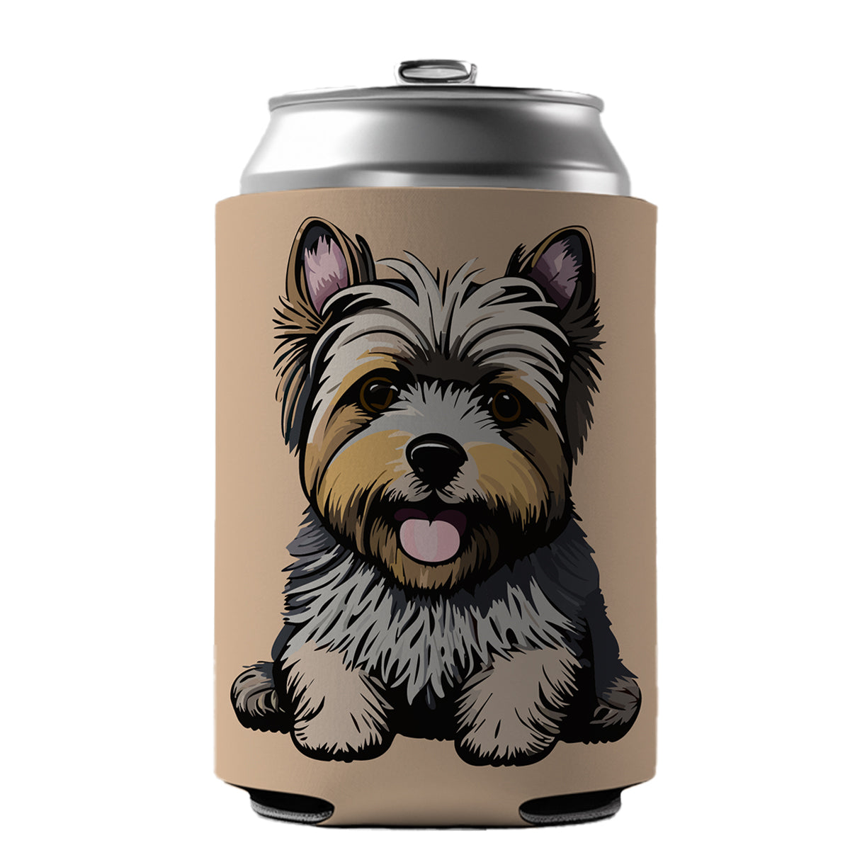 Cairn Terrier Dog Sitting Can Cooler Beer Soda Drink Insulated Holder Sleeve Hugger