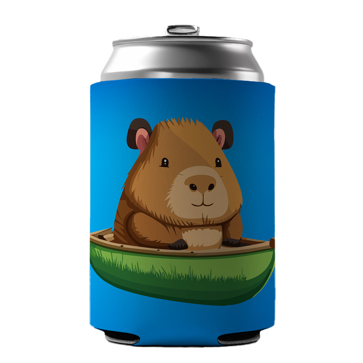 Capybara Canoeing Canoe Funny Can Cooler Beer Soda Drink Insulated Holder Sleeve Hugger