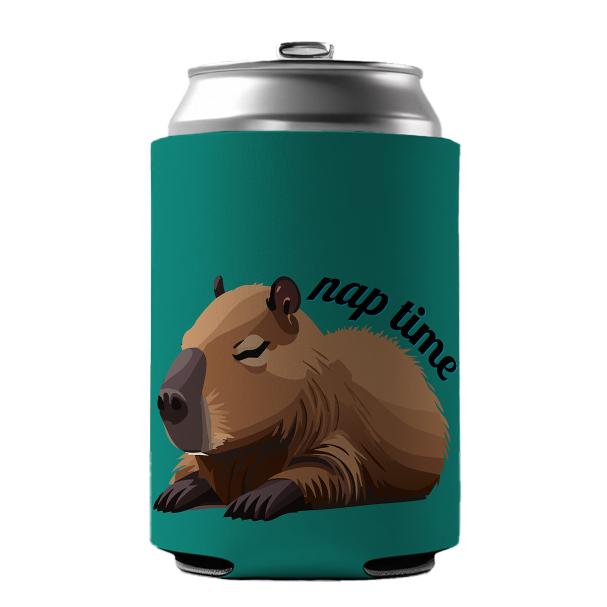 Capybara Nap Time Napping Sleeping Tired Can Cooler Beer Soda Drink Insulated Holder Sleeve Hugger