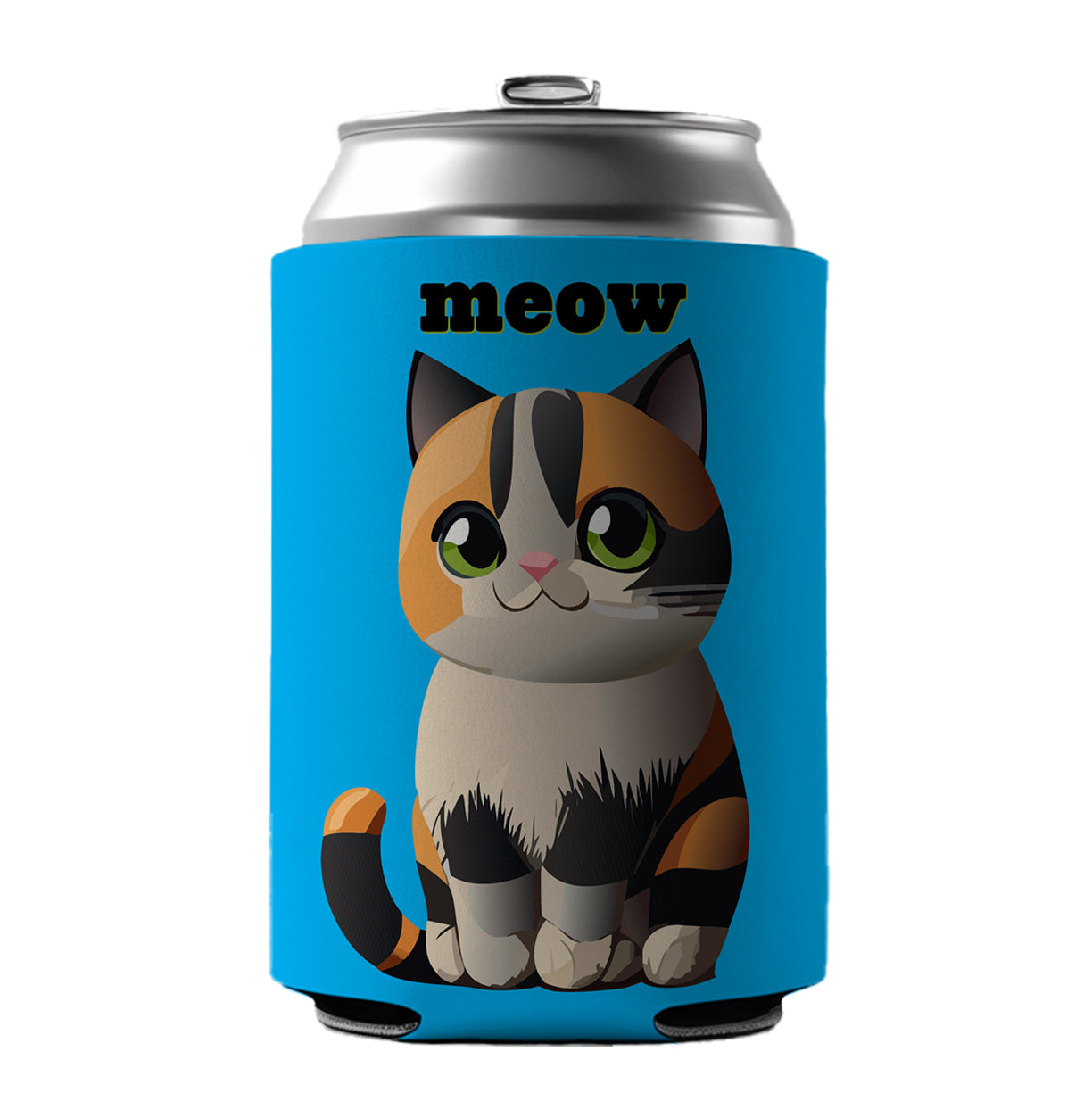 Cat Cute Meow Can Cooler Beer Soda Drink Insulated Holder Sleeve Hugger