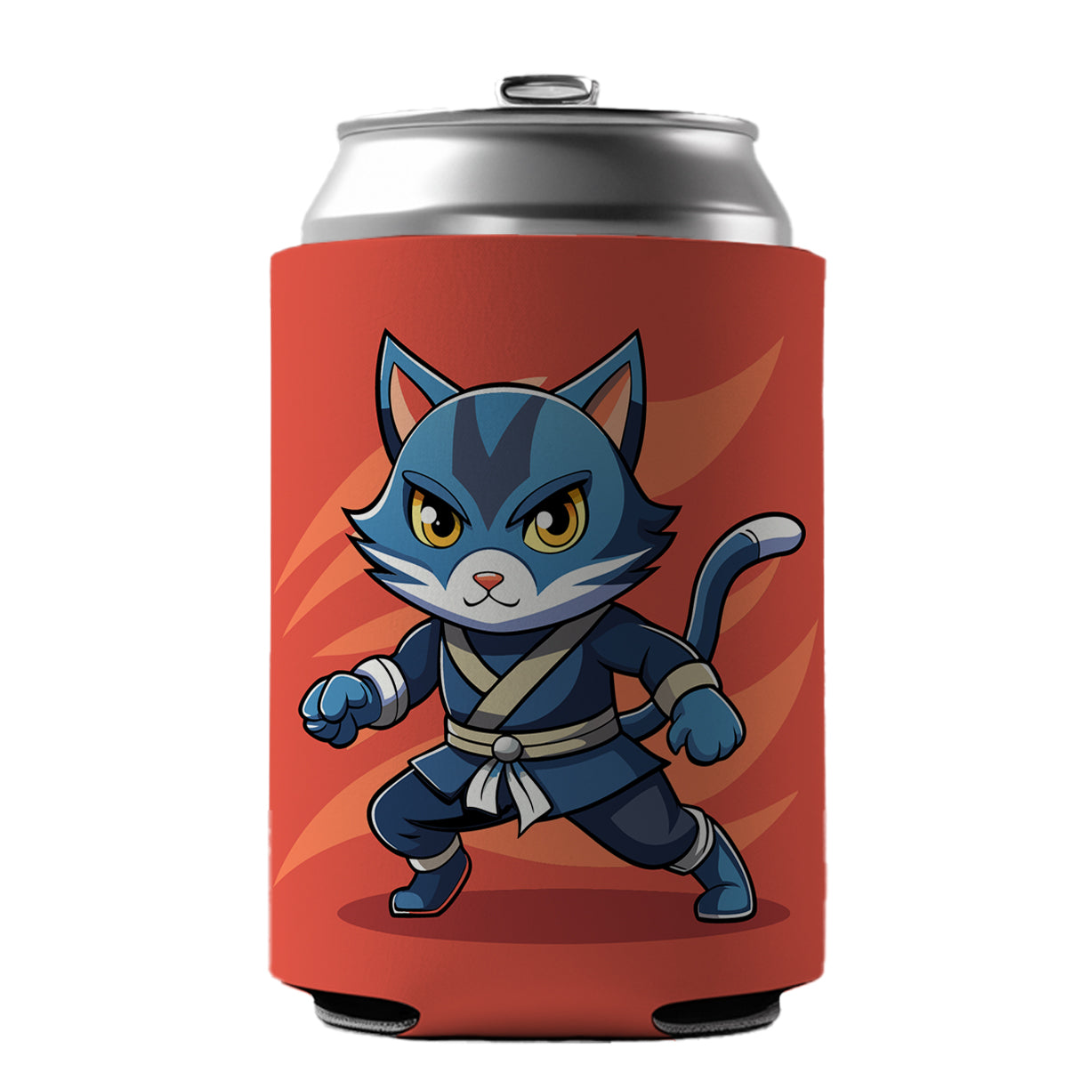 Cat Ninja Can Cooler Beer Soda Drink Insulated Holder Sleeve Hugger