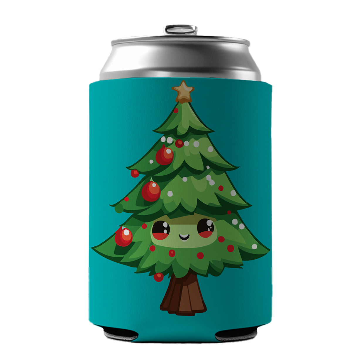 Christmas Tree Chibi Can Cooler Beer Soda Drink Insulated Holder Sleeve Hugger