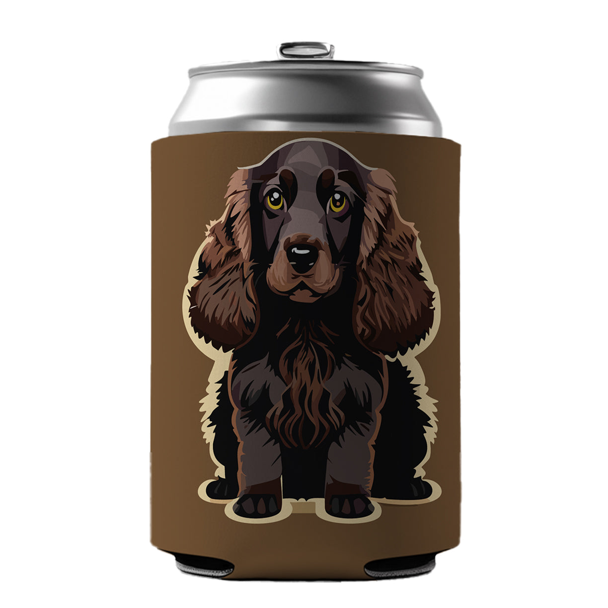 Cocker Spaniel Dark Standing Can Cooler Beer Soda Drink Insulated Holder Sleeve Hugger