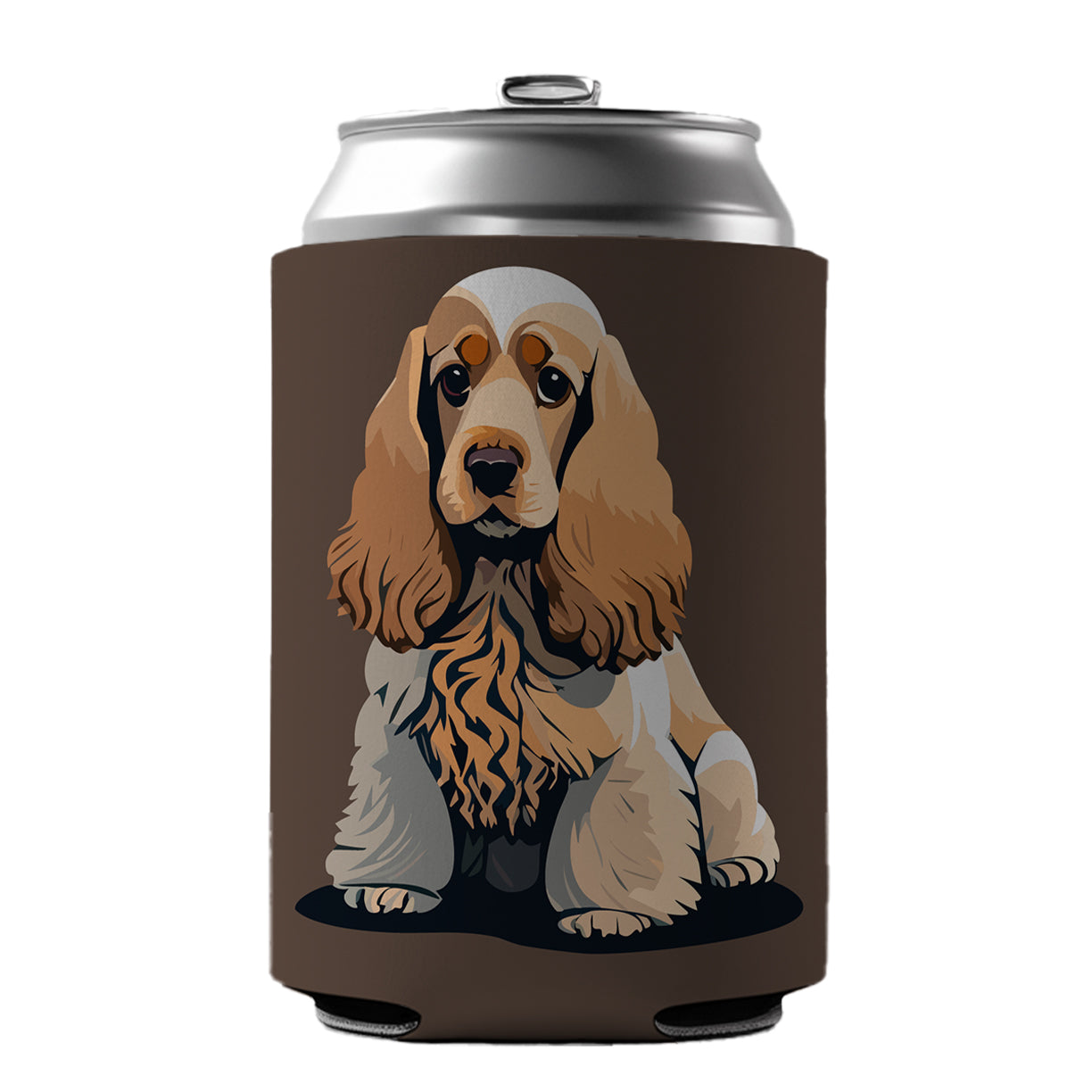 Cocker Spaniel Sitting Can Cooler Beer Soda Drink Insulated Holder Sleeve Hugger