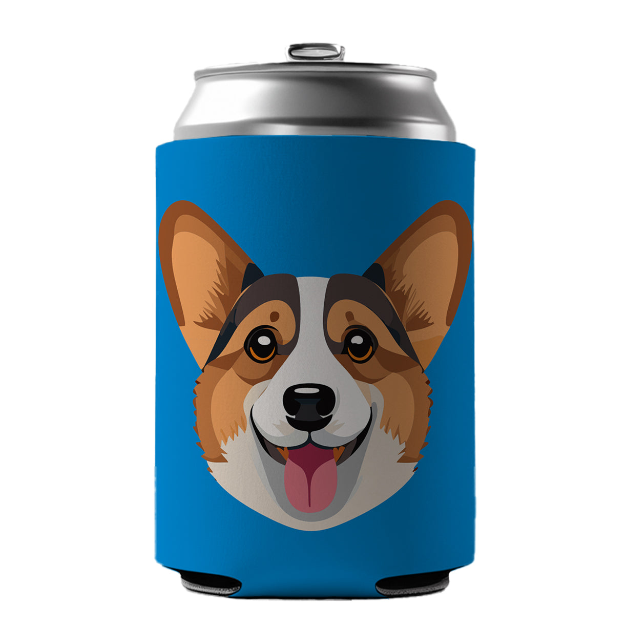 Corgi Dog Face Cute Can Cooler Beer Soda Drink Insulated Holder Sleeve Hugger