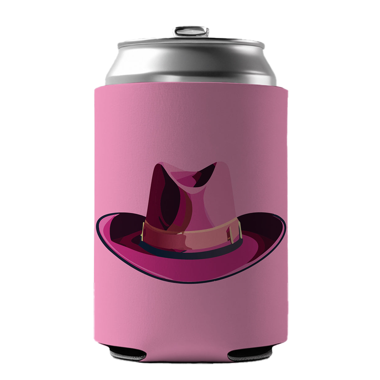 Cowgirl Hat Pink Western Country Can Cooler Beer Soda Drink Insulated Holder Sleeve Hugger