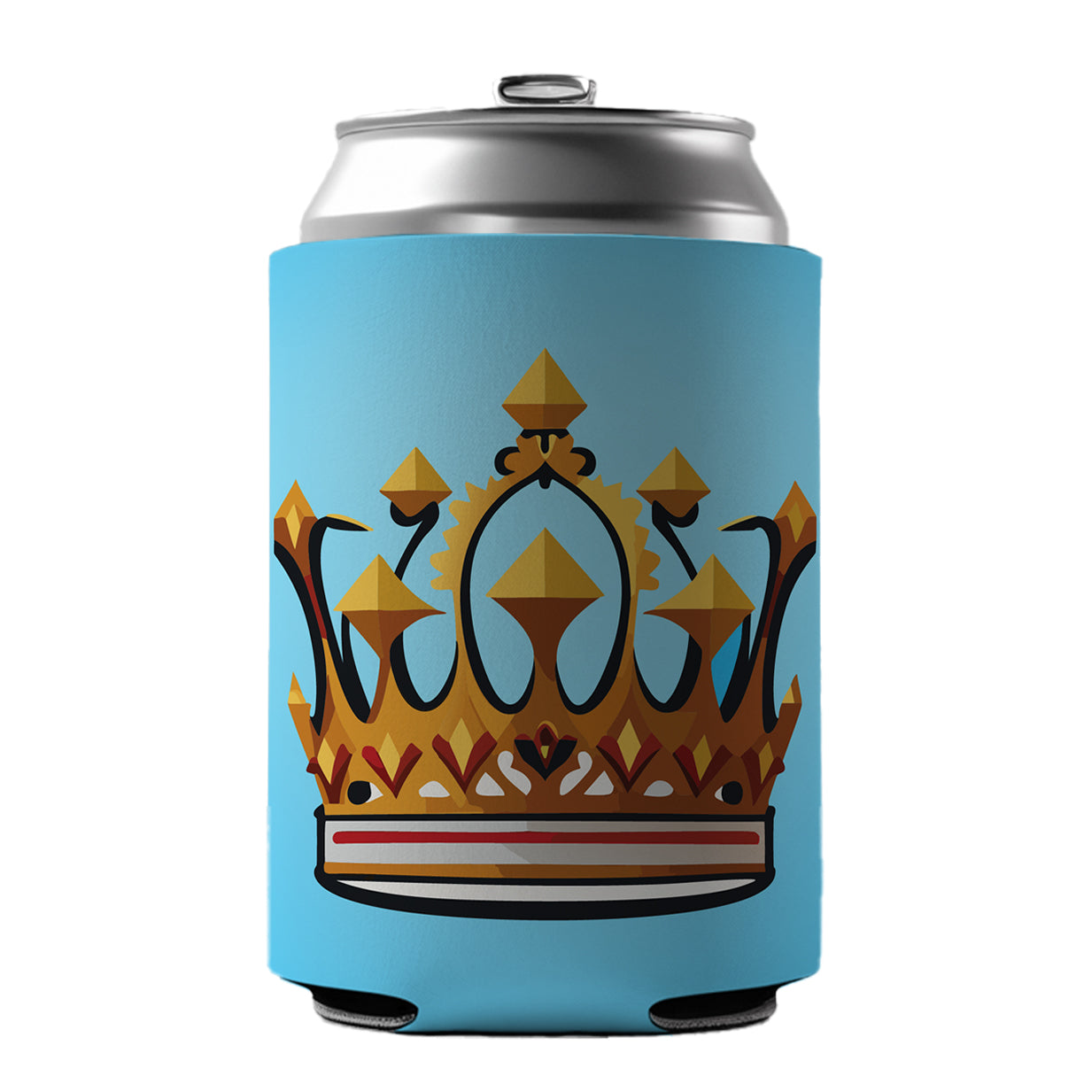 Crown King Queen Royalty Can Cooler Beer Soda Drink Insulated Holder Sleeve Hugger