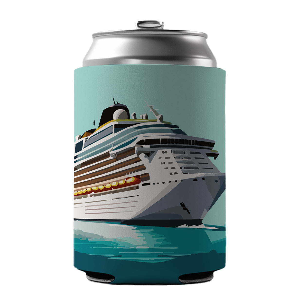 Cruise Ship Cruising Ocean Trip Vacation Bon Voyage Can Cooler Beer Soda Drink Insulated Holder Sleeve Hugger