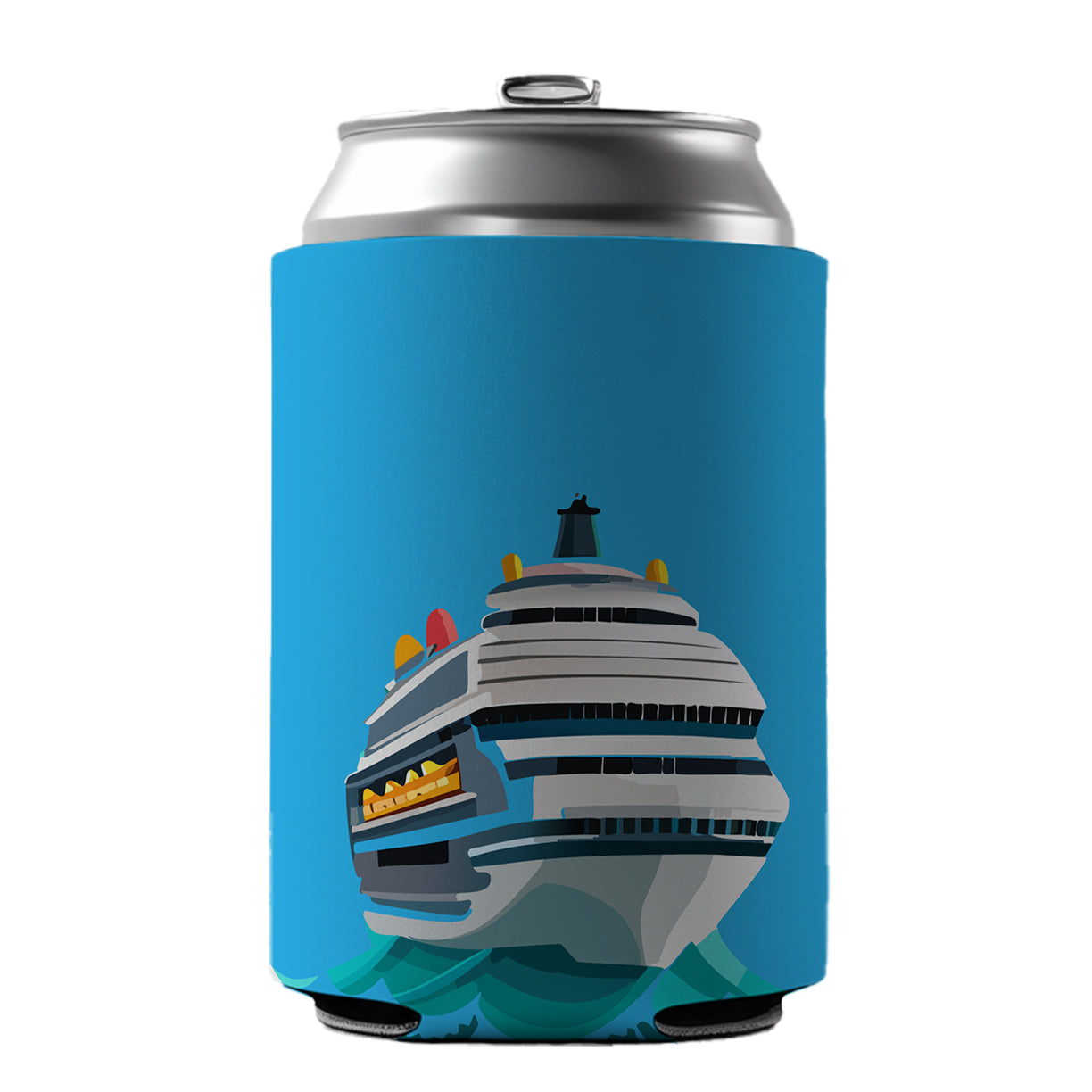 Cruise Ship on Ocean Trip Vacation Bon Voyage Can Cooler Beer Soda Drink Insulated Holder Sleeve Hugger