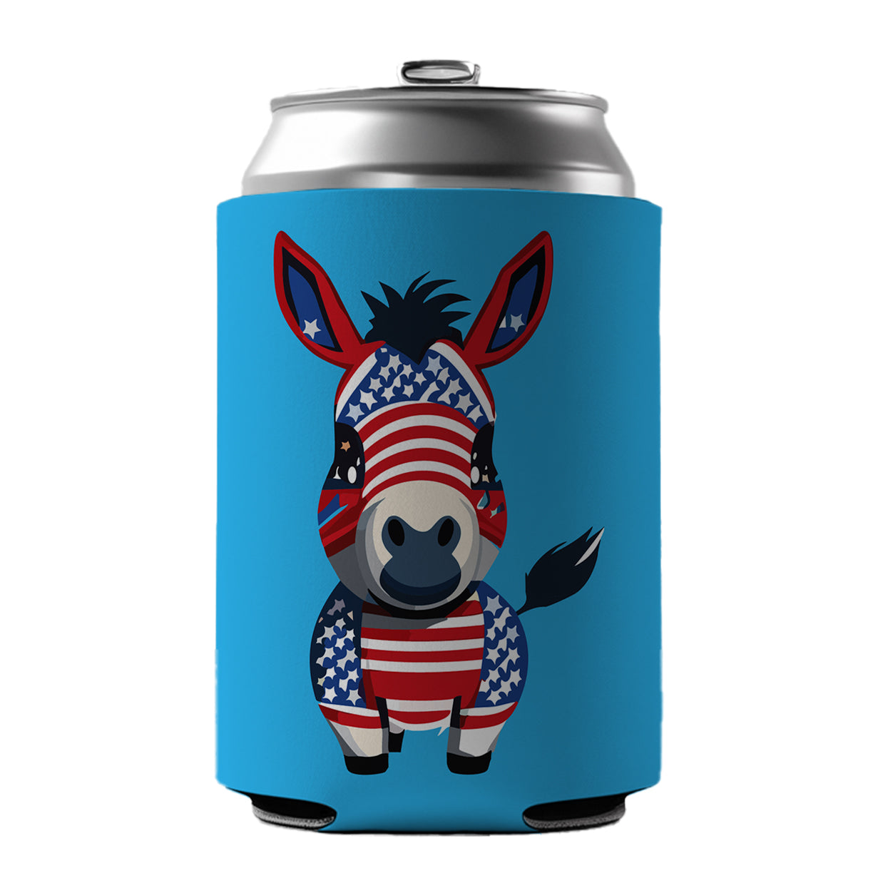 Democrat Donkey Patriotic Liberal Vote Cute Can Cooler Beer Soda Drink Insulated Holder Sleeve Hugger