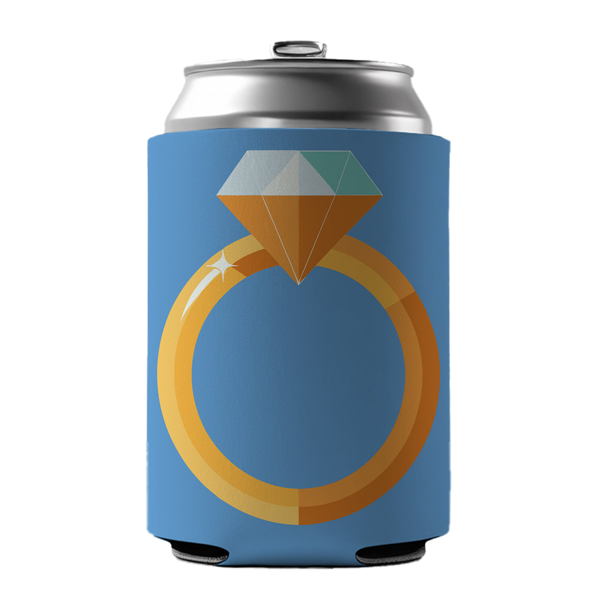 Diamond Ring Wedding Marriage Engagement Can Cooler Beer Soda Drink Insulated Holder Sleeve Hugger