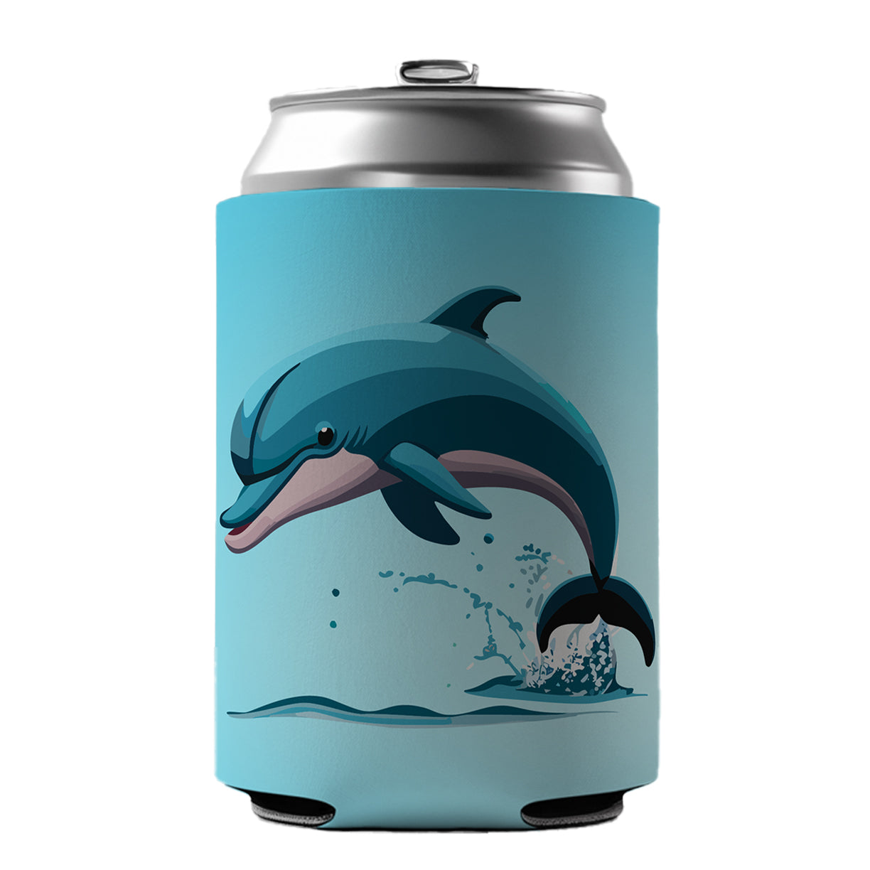 Dolphin Jumping Out of Water Can Cooler Beer Soda Drink Insulated Holder Sleeve Hugger