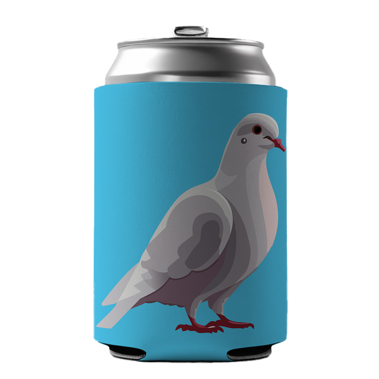 Dove Standing White Can Cooler Beer Soda Drink Insulated Holder Sleeve Hugger