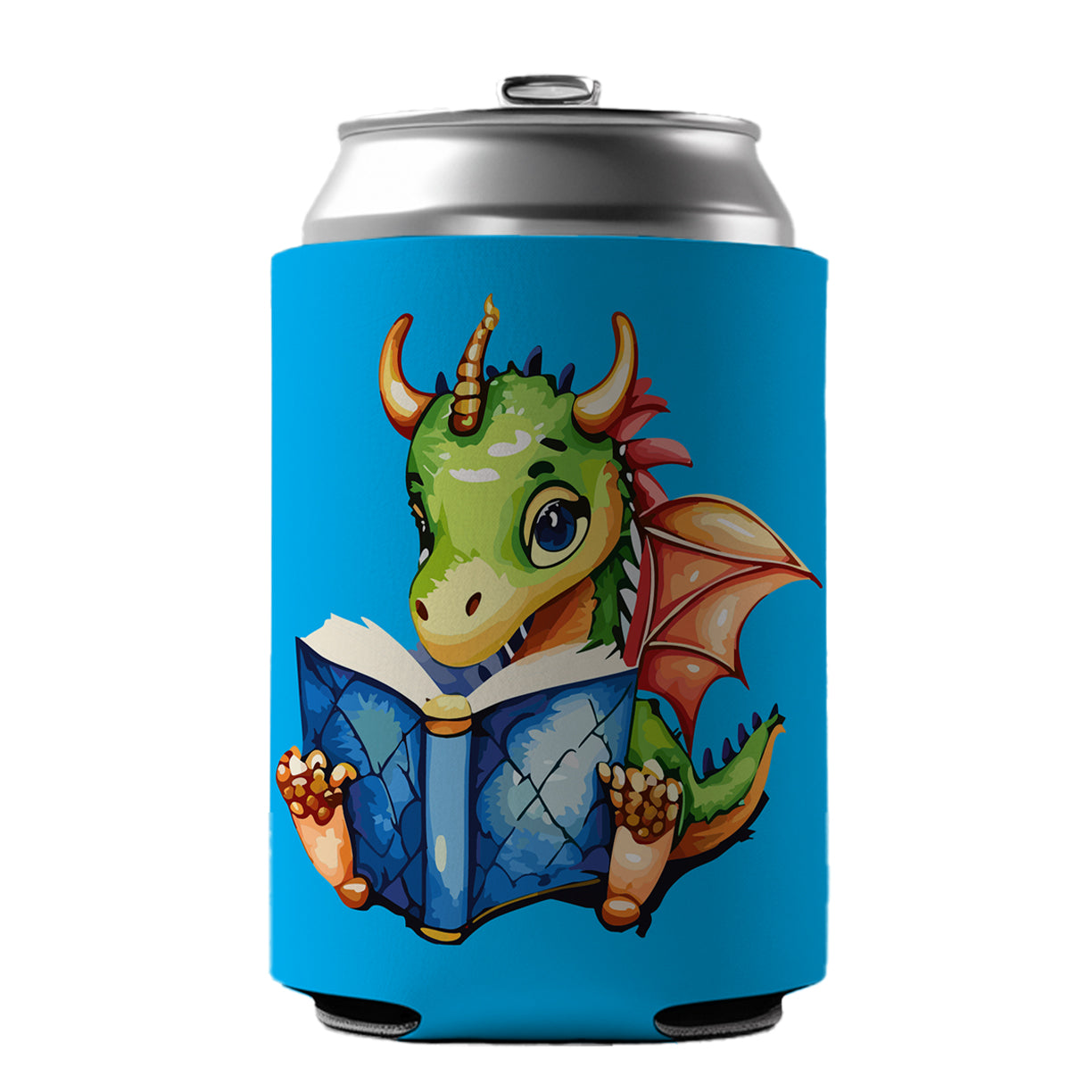 Dragon Reading Book Reader Can Cooler Beer Soda Drink Insulated Holder Sleeve Hugger