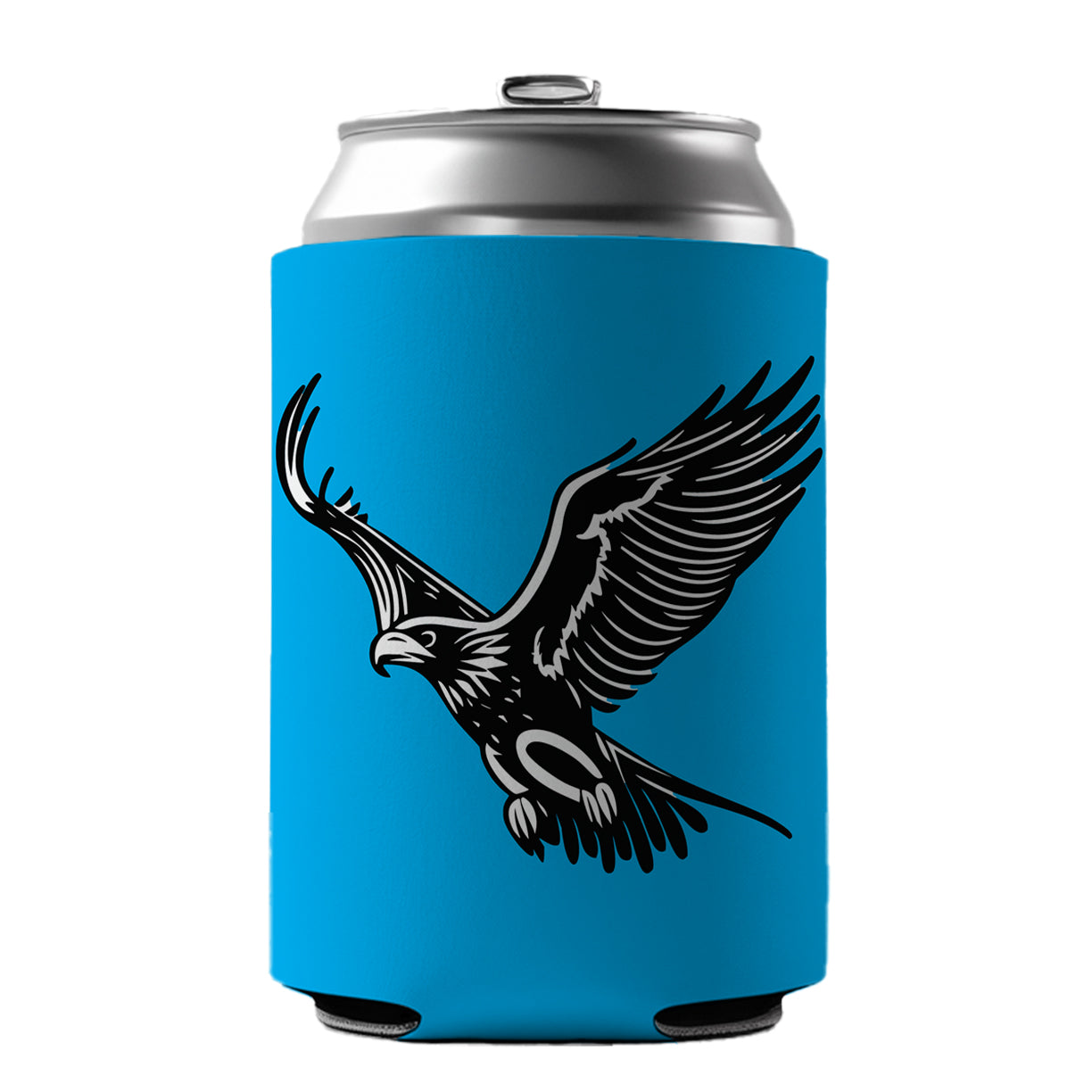Eagle Flying Black White Can Cooler Beer Soda Drink Insulated Holder Sleeve Hugger